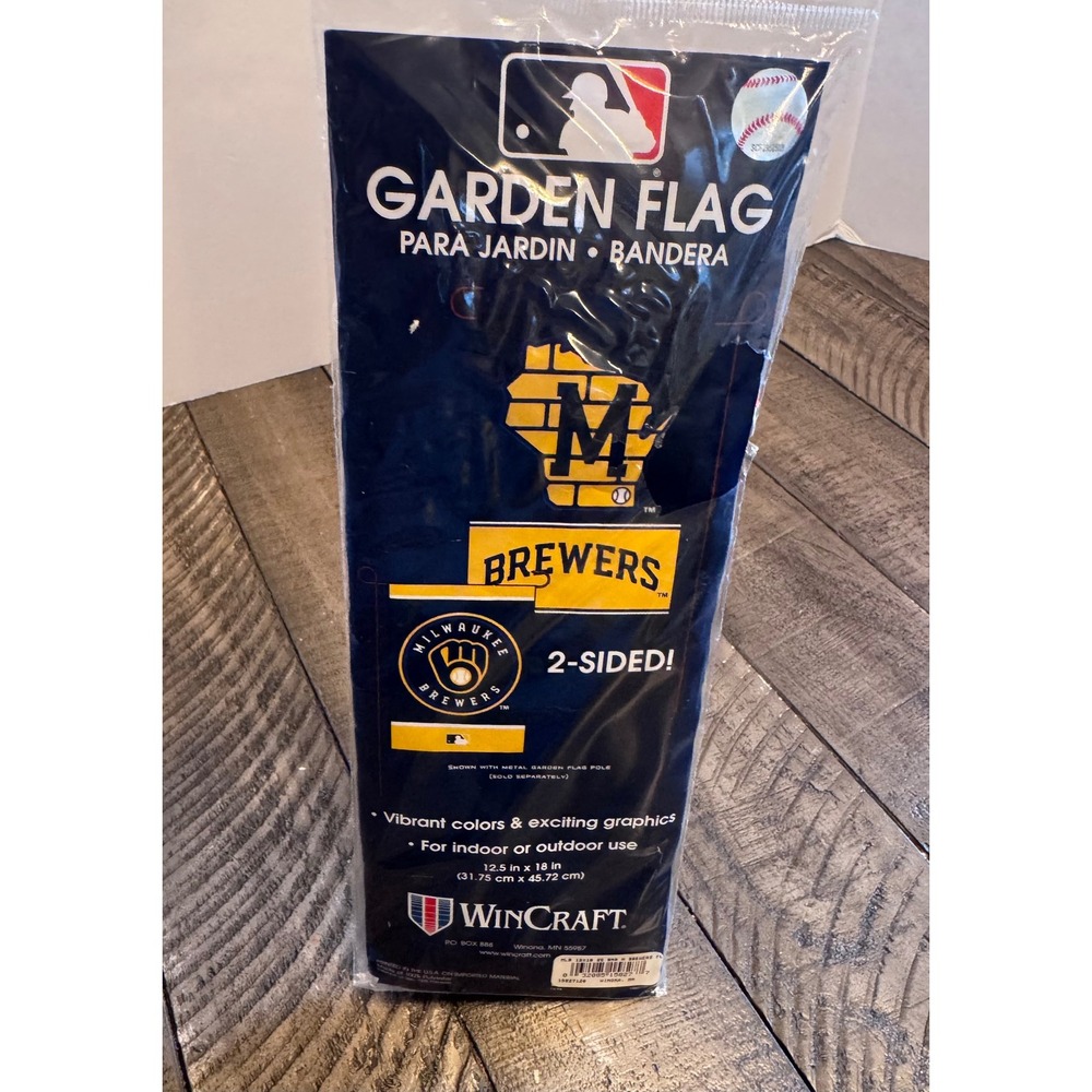 WinCraft Milwaukee Brewers Garden Flag MLB 2-Sided 12.5x18 Baseball New